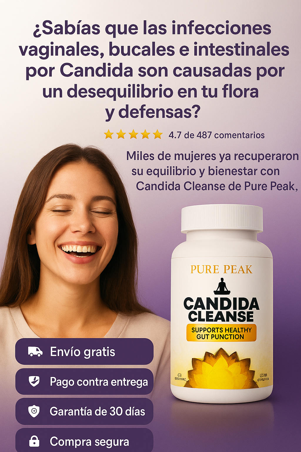 Cándida Cleans - Control natural del hongo Cándida