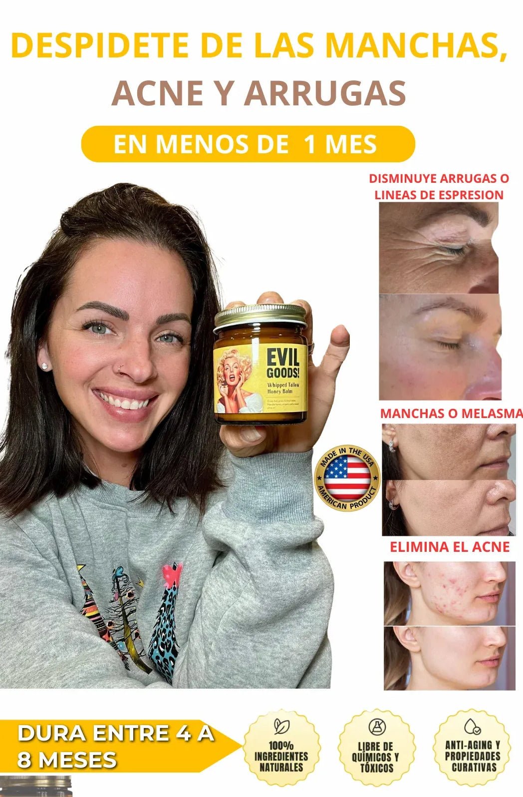 Evil Goods - Crema orgánica de sebo de res con miel