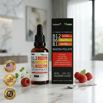 Vitamina B Complex - (B1, B6, B12, Niacina, Folato) | Frena el Dolor y la Debilidad