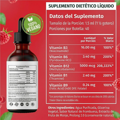Vitamina B Complex - (B1, B6, B12, Niacina, Folato) | Frena el Dolor y la Debilidad