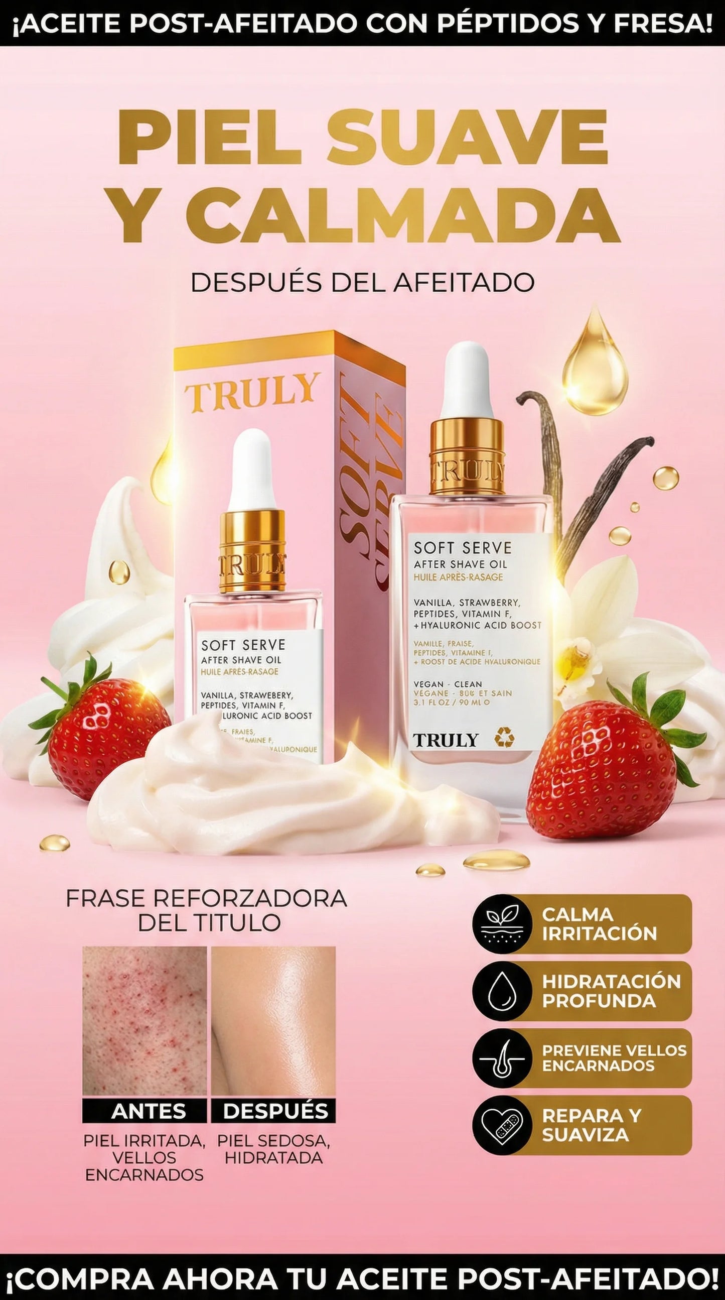 Truly - Aceite Post Afeitado Anti-Irritación – Hidratación Profunda y Confort Inmediato